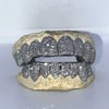 WHITE GOLD PLATED CZ CLUSTER PREMIUM GRILLZ