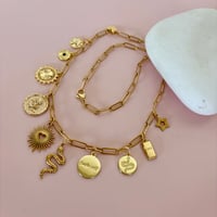 Image 11 of Drop 2 Gold Paperclip Charm Necklaces