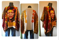 Image 1 of Upcycled “Bowie” vintage quilt poncho
