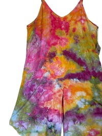 Image 8 of L Woven Wide-Leg Jumpsuit with Pockets in Warm Watercolor Ice Dye