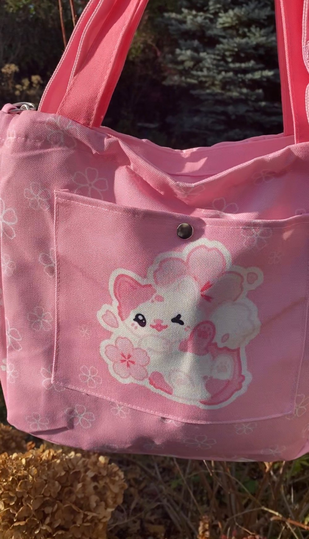 Sakura Cat Crossbody Tote Bag