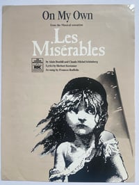 Image 2 of On My Own from Les Miserables, framed 1986 vintage sheet music