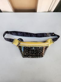 Image 4 of Clear leopard print vinyl fanny pack: Orange & Yellow