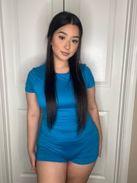 Image 1 of Leslie Romper - Turquoise 