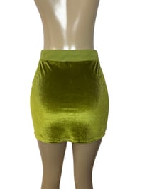 Image 7 of Pre-Owned Green Velour Mini Skirt – Size Small