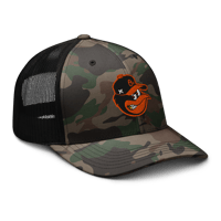 Image 4 of O’s Bird Flu Logo Camo Trucker Hat