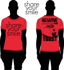 Image of Red "Toast" Double-Sided T-Shirt