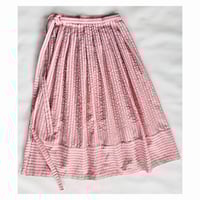 Image 3 of Pleated Wrap Skirt Pink/Maroon