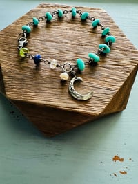 Image 10 of Turquoise Nugget Bracelet With Moon Charm