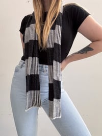 Image 2 of 00s Gray striped scarf 