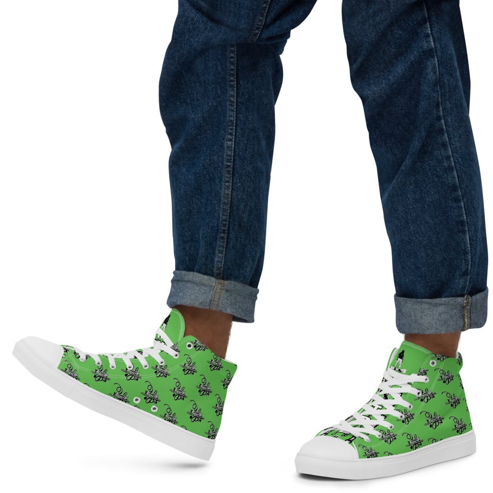 Image of Y$trezzy's 1.1s Special Edition Neon Green, Black and White High Top Shoes
