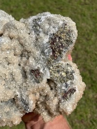 Image 6 of Smoky Champagne Druzy Quartz & Chalcopyrite Statement Cluster| #3075