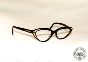 Image of Original new old stock 1950's cateye glasses frames.