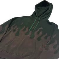 Image 4 of (L-XL) Nike Hoodie Flame Seires Green DYED "Sutawa" 548