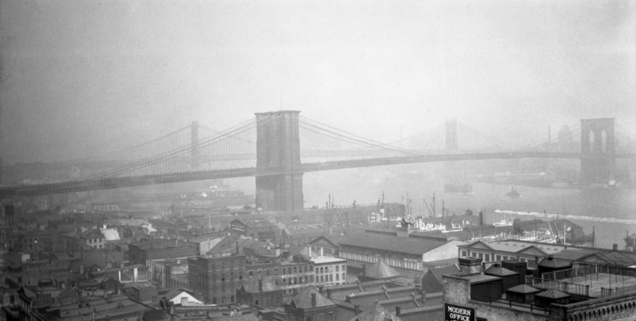 Image of View Of The Brooklyn Bridge 1930's