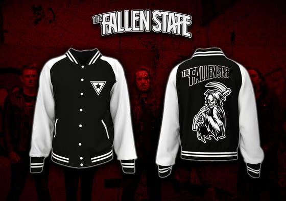 Image of Black & White Reaper Varsity Jacket