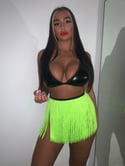 Betty Spagetti Neon Green Tassle Skirt
