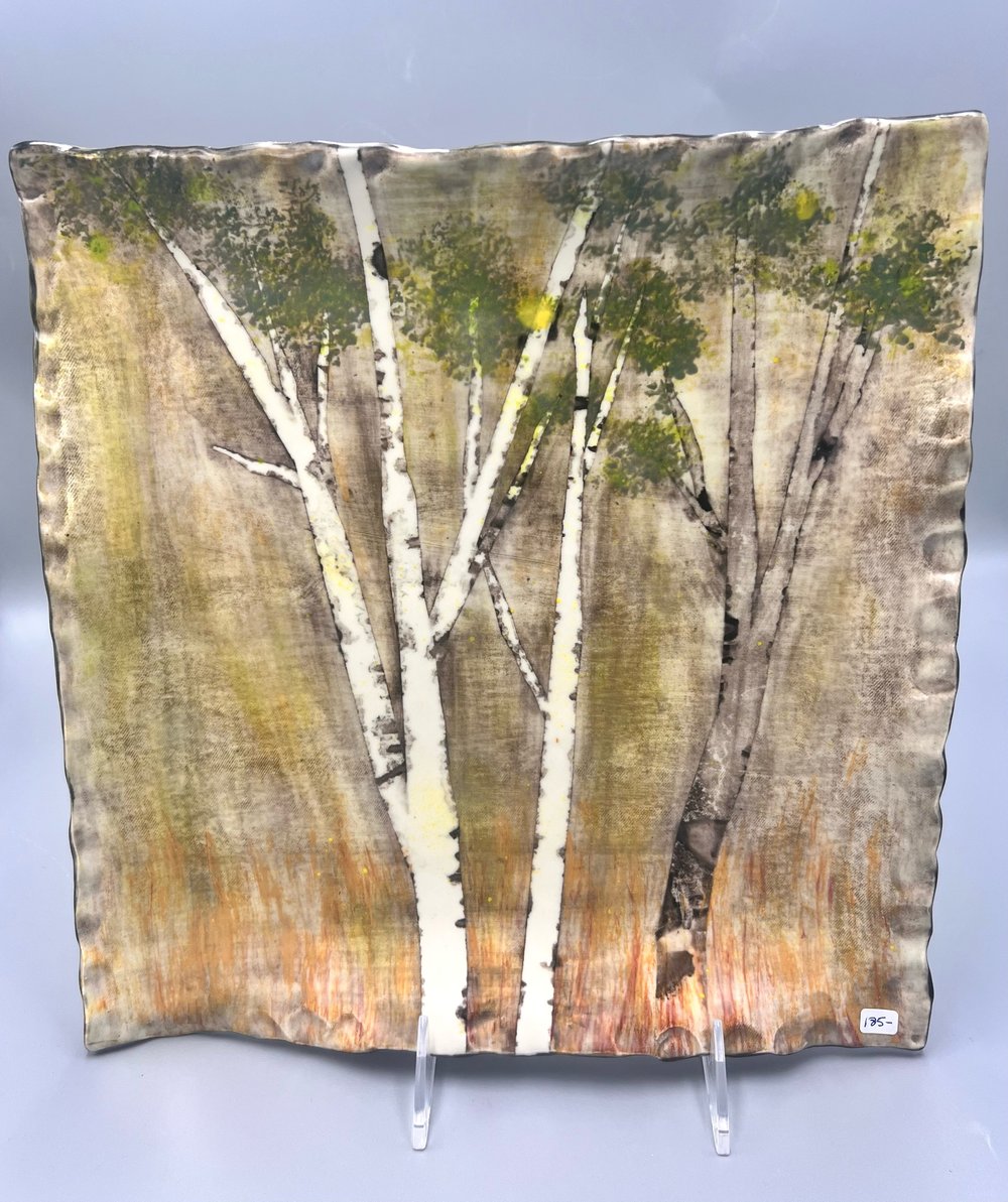 Image of Square Birch Forest Platter- Deanna Hergt Willmott