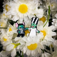 Frankenstein Stitch and Bride Lilo Enamel Pin