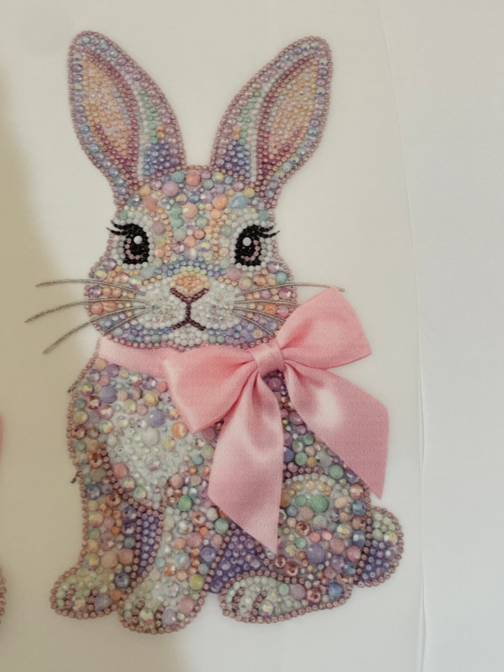Image of Cute Bunny Pink Bow Kids Size ( Happy Easter)