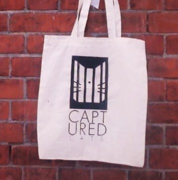 Image of CAPTURED CATS LOGO TOTE BAG 