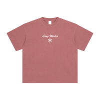 Garment Dyed Original Logo Tee (Red-Pink)