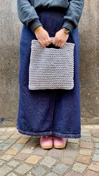 Image 1 of Crochet Tote Bag Grigio Perla