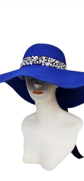 Image of Royal Blue SUNHAT (rhinestones)