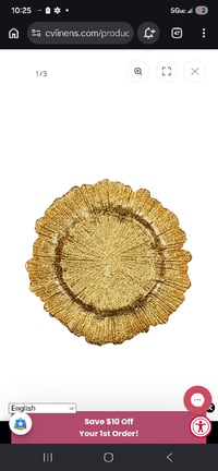 Gold Reef Acrylic Charger Plates