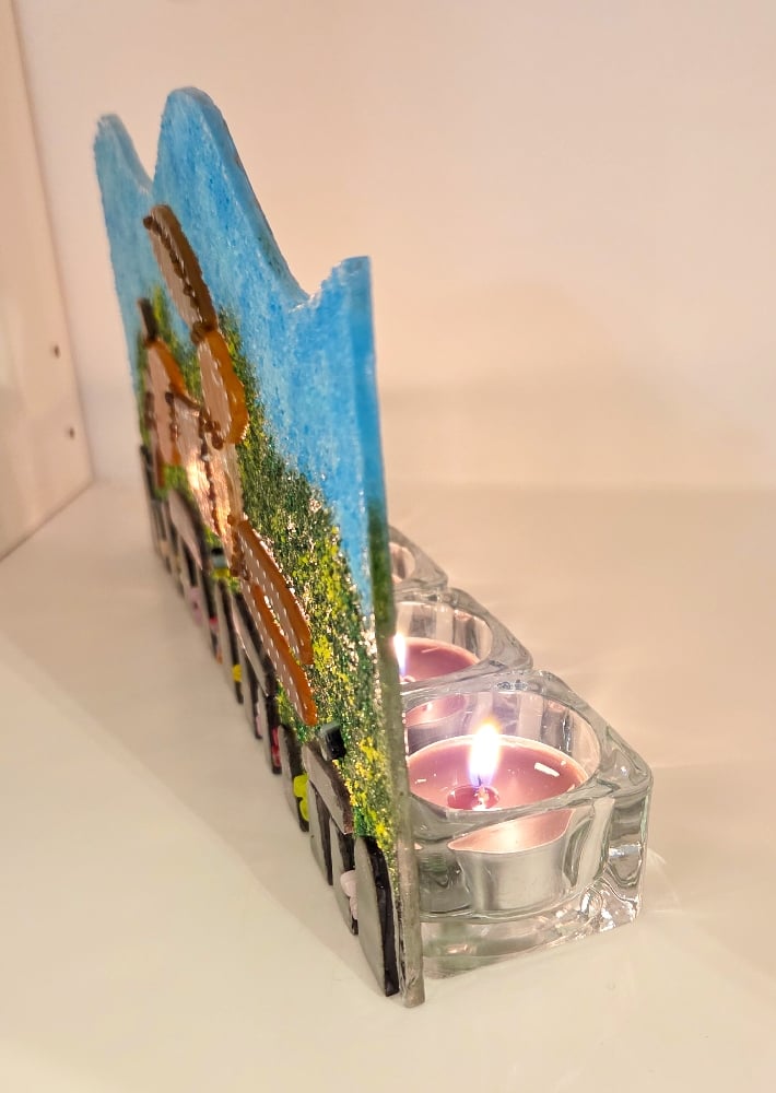 Image of Leaping Stonehenge Hare Tea Light Holder 