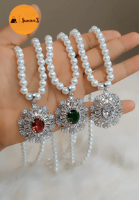 Image 1 of Saara_American Diamond Pearl Set 