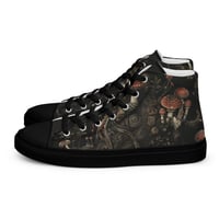 Image 1 of Grunge Style Nature Inspired Mushrooms/Fungus Women’s high top canvas shoes