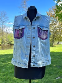 Image 6 of XXL Crazy Patch Denim Vest