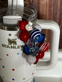 Image 3 of Ducky 4th of July Memorial Day Patrotic Red White and Blue Tumbler Straw Bauble