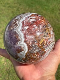 Image 10 of Amethyst With Mexican Lace Agate Sphere #651
