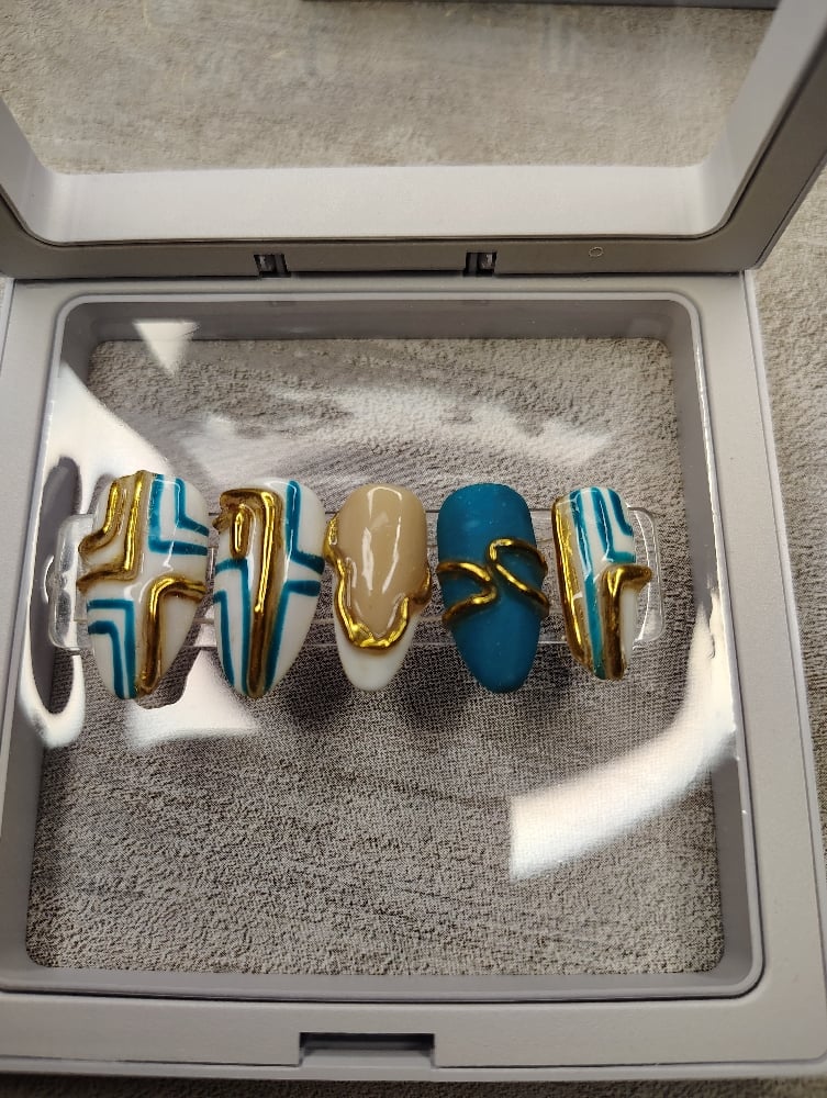 Image of Royal Blue + Gold Geo Accent Set