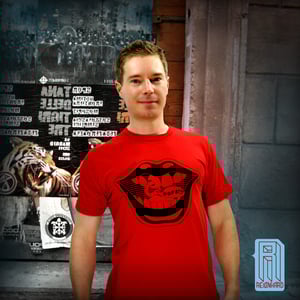 Image of - Mouth Worms Unisex Red American Apparel T-shirt