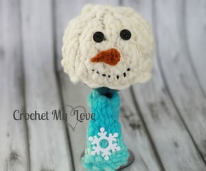 Image of Handspun Snowman with blue scarf set 