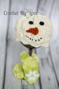 Image of Handspun snowman with green scarf set 
