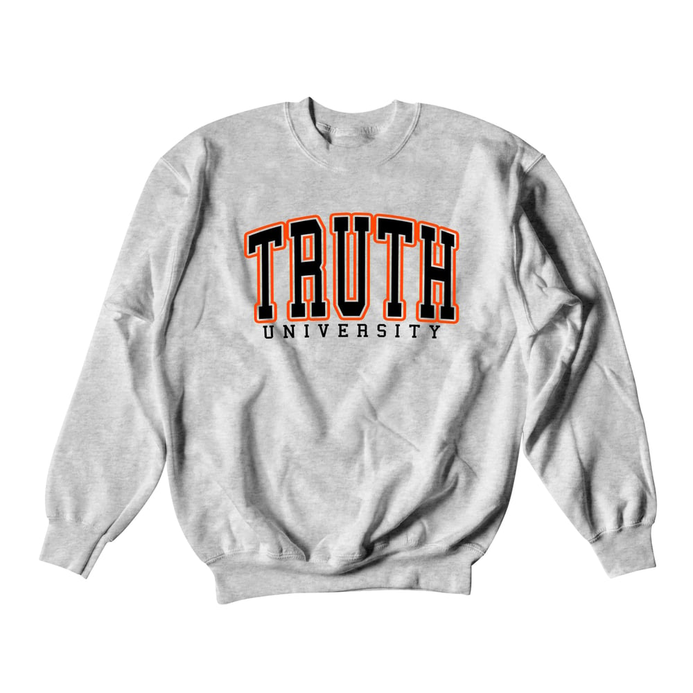 "Truth University" Crewneck | Heather Grey/Black/Orange