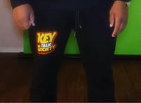 Image 1 of Stacked Black Sweat Pants Only- Premium K.T.S 