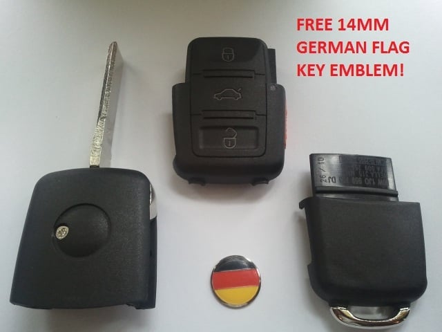 Image of Entire  Key FOB Shell Square Button Design Fits: Volkswagen