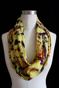 Image of Circular Scarf, Chartreuse "Cosmic Lava" Pattern