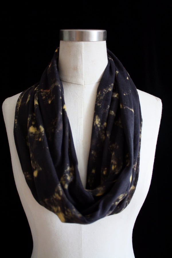 Image of Circular Scarf, Black "Lightning Bug" Pattern