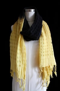 Image of Handwoven Scarf, Black "Ombre" Pattern