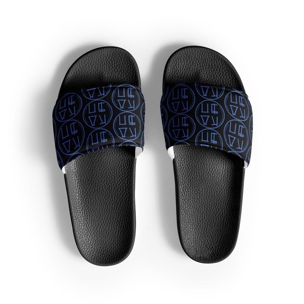 Image of KASHONLY PATTERN MEN'S SLIDES-BLACK 