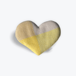 Image of SMALL - Wheat pack Heart shaped - Lemon and Mauve 