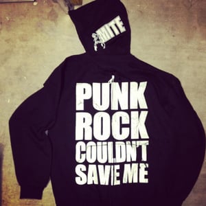Image of PUNK ROCK COULDN'T SAVE ME HOODED ZIP-UP