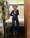 early 70s blue velvet trouser suit