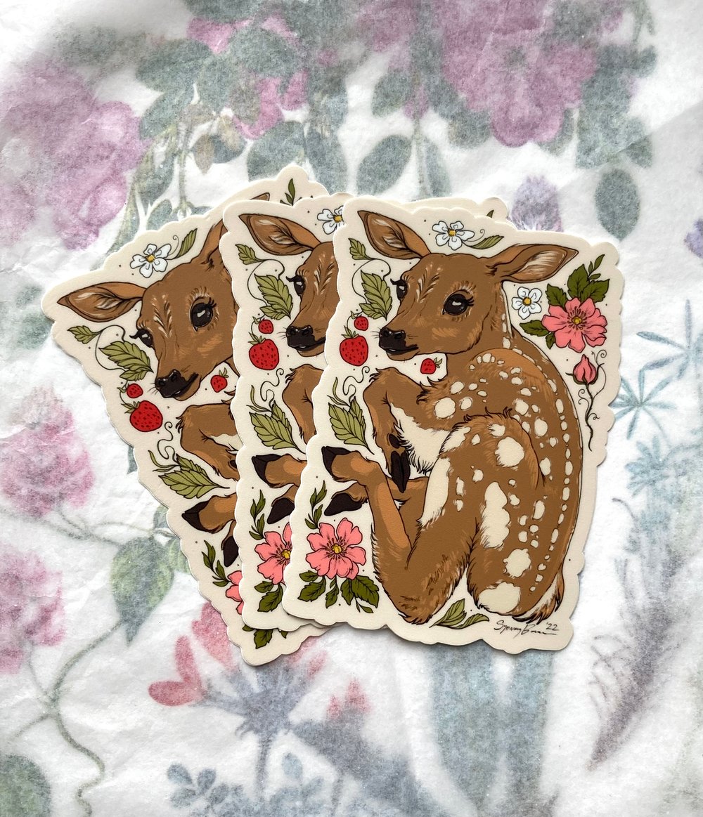 Image of Strawberry Fawn Sticker